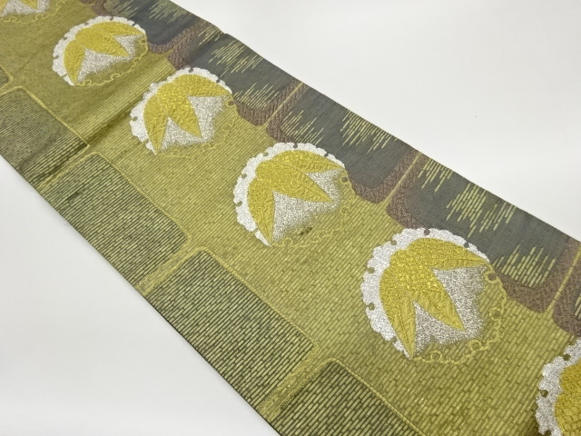 JAPANESE FUKURO OBI / PULP CLOTH / WOVEN BAMBOO GRASS